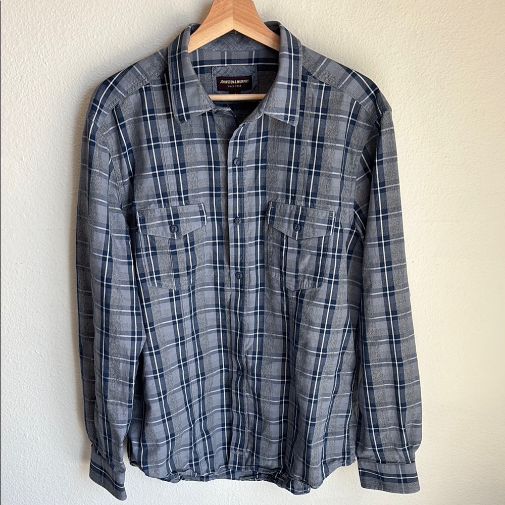 JOHNSTON & MURPHY Mens Shirt Collared Button Down Large L